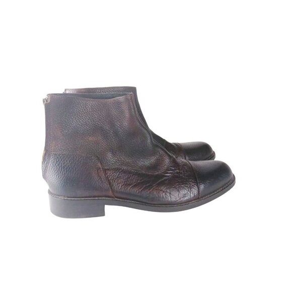 Donald J Pliner Men’s Leather  Dark Brown Ankle Boots Back Zipper sz 10.5 M - Picture 1 of 12